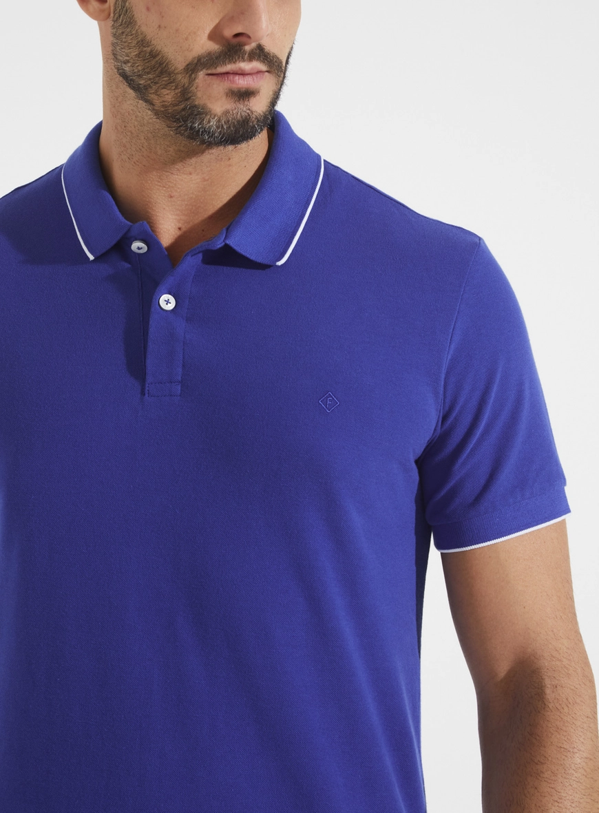 Polo Masculina Slim Fit Azul 3