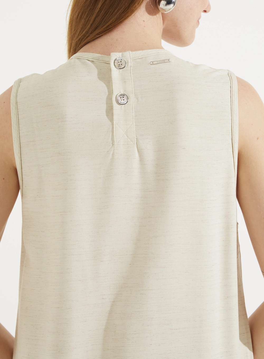 Vestido Longo Com Fenda Em Linho Bege 2