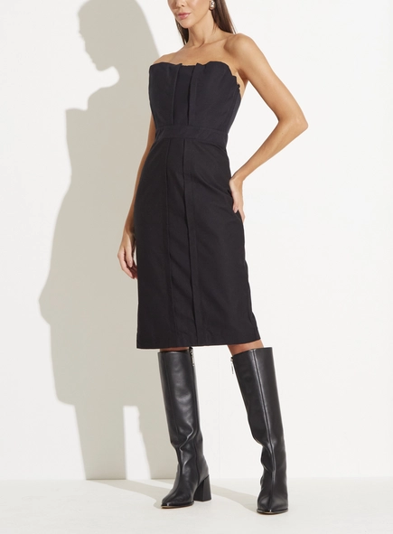 Vestido Alfaiataria Reto Sem Alças