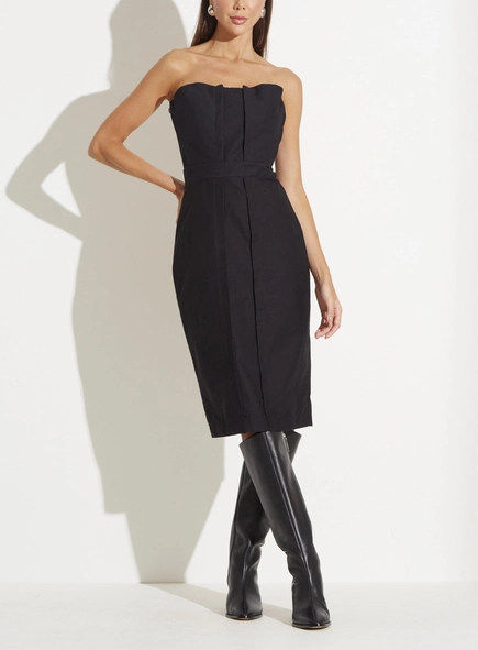 Vestido Alfaiataria Reto Sem Alças