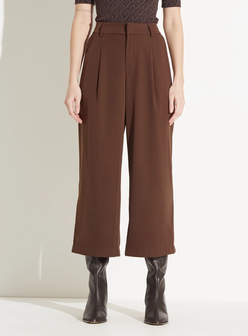 Calça Feminina Alfaiataria Pantacourt Marrom 2