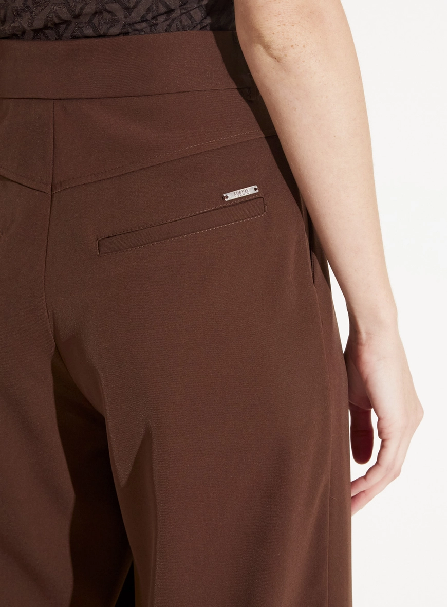 Calça Feminina Alfaiataria Pantacourt Marrom 3