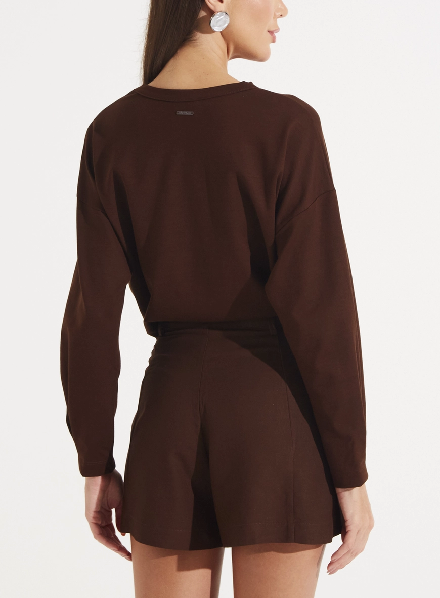 Blusão Terracota Confortável Marrom 4