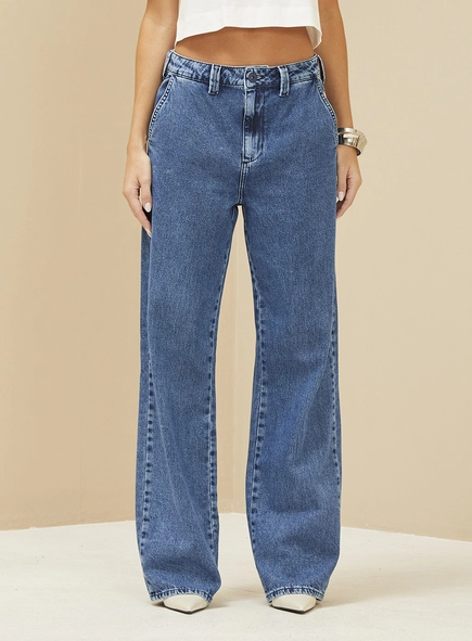 Calça Feminina Jeans Wide Leg - Bella