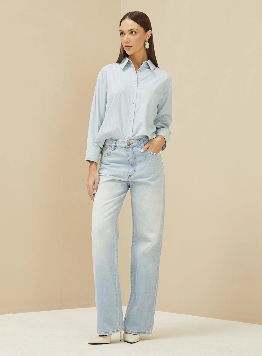 Calça Feminina Jeans Wide Leg - Raquel Índigo 1