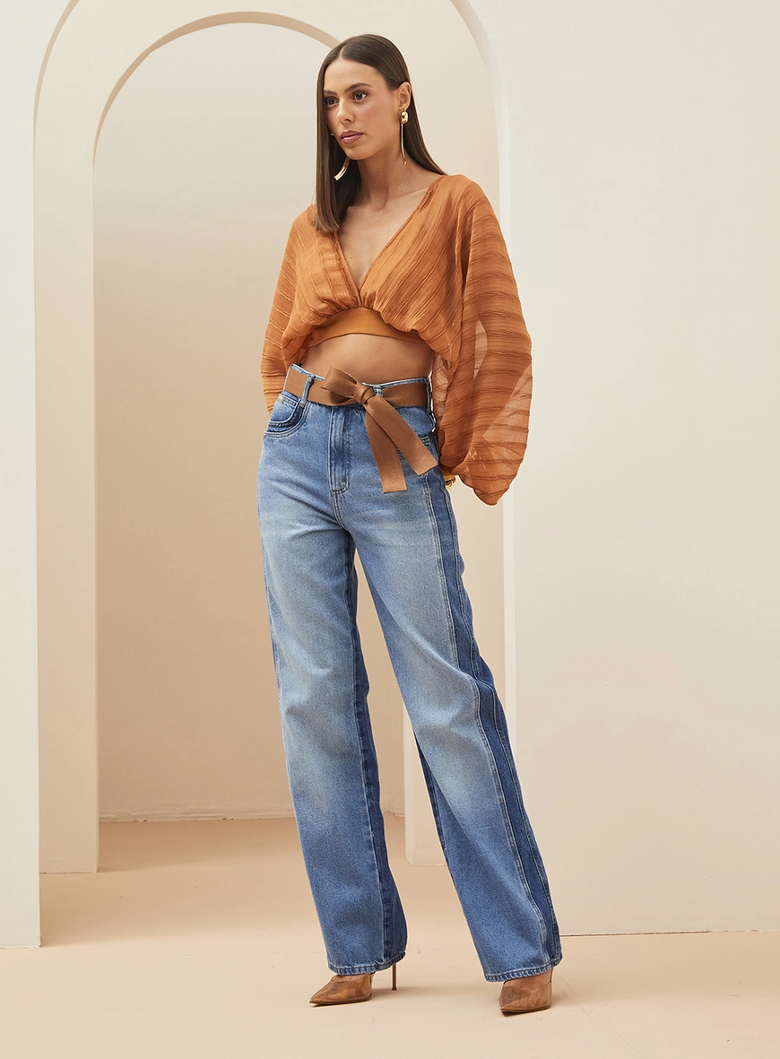 Calça Feminina Jeans Reta -  Bella Índigo 1