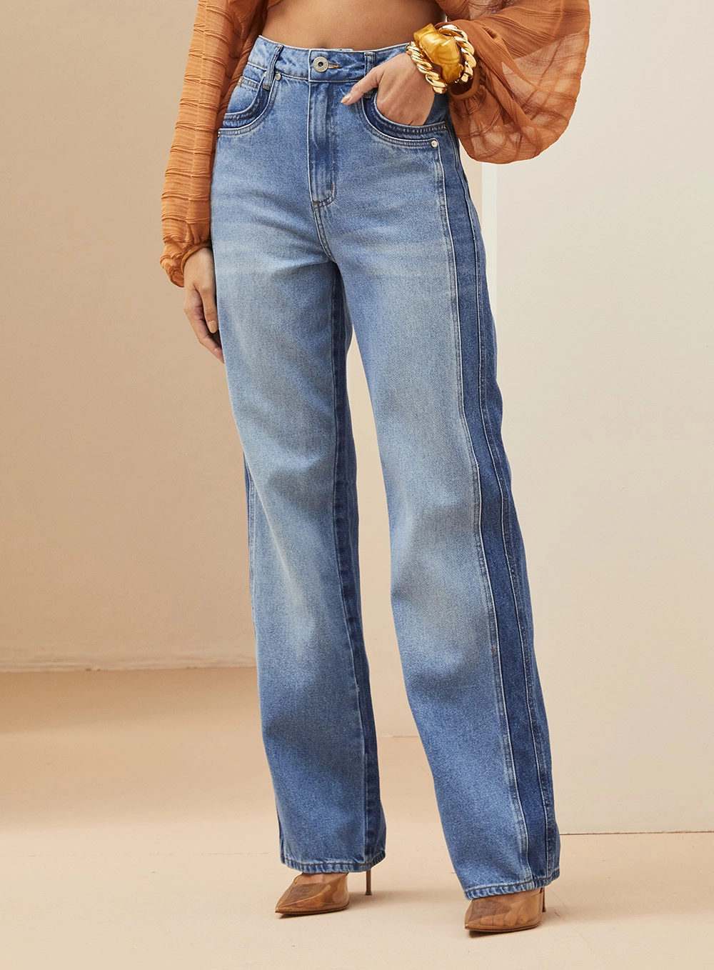 Calça Feminina Jeans Reta -  Bella Índigo 2