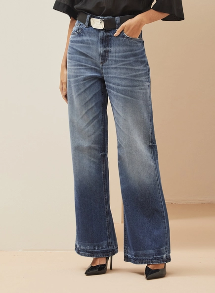 Calça Feminina Jeans Com Cinto - New