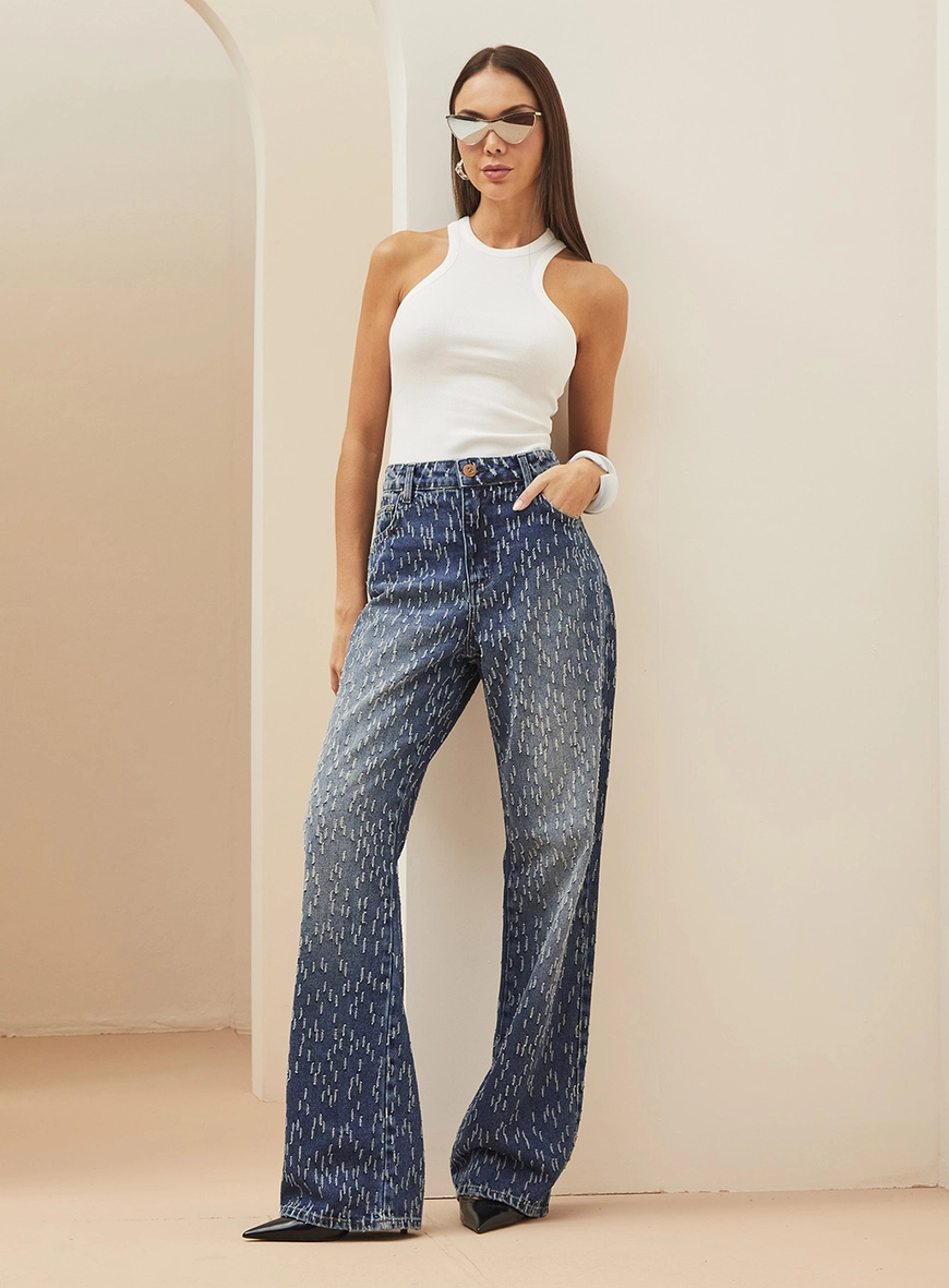 Calça Jeans Feminina Wide Leg - Raquel Índigo 1