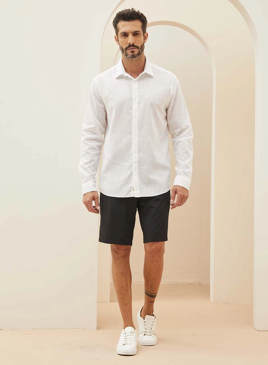 Bermuda Masculina Em Alfaiataria St Barths Preto 1