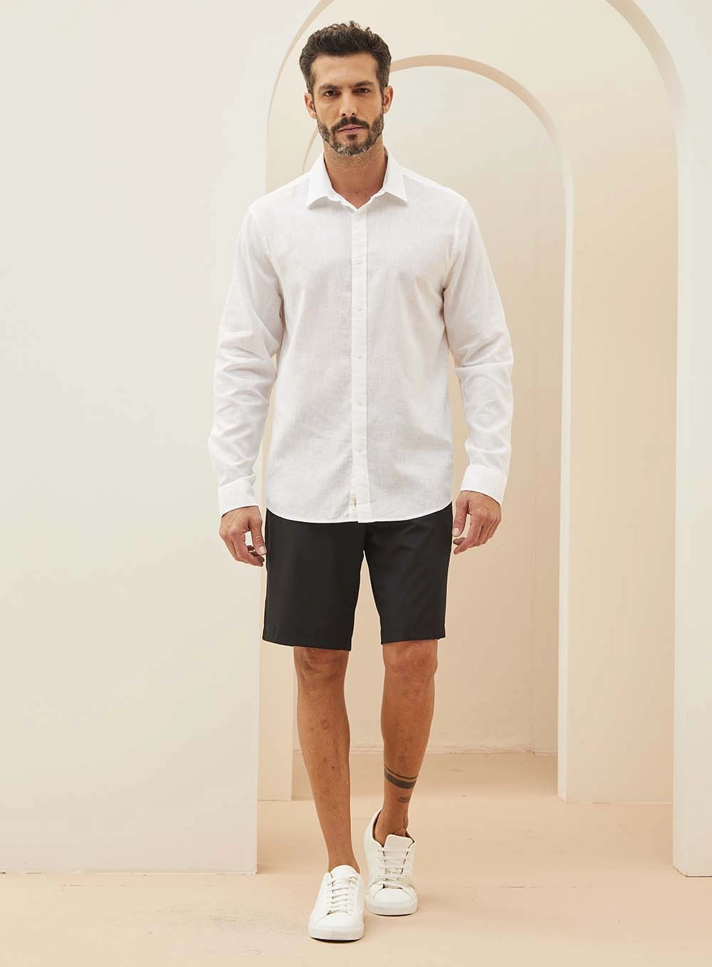 Bermuda Masculina Em Alfaiataria St Barths Preto 1