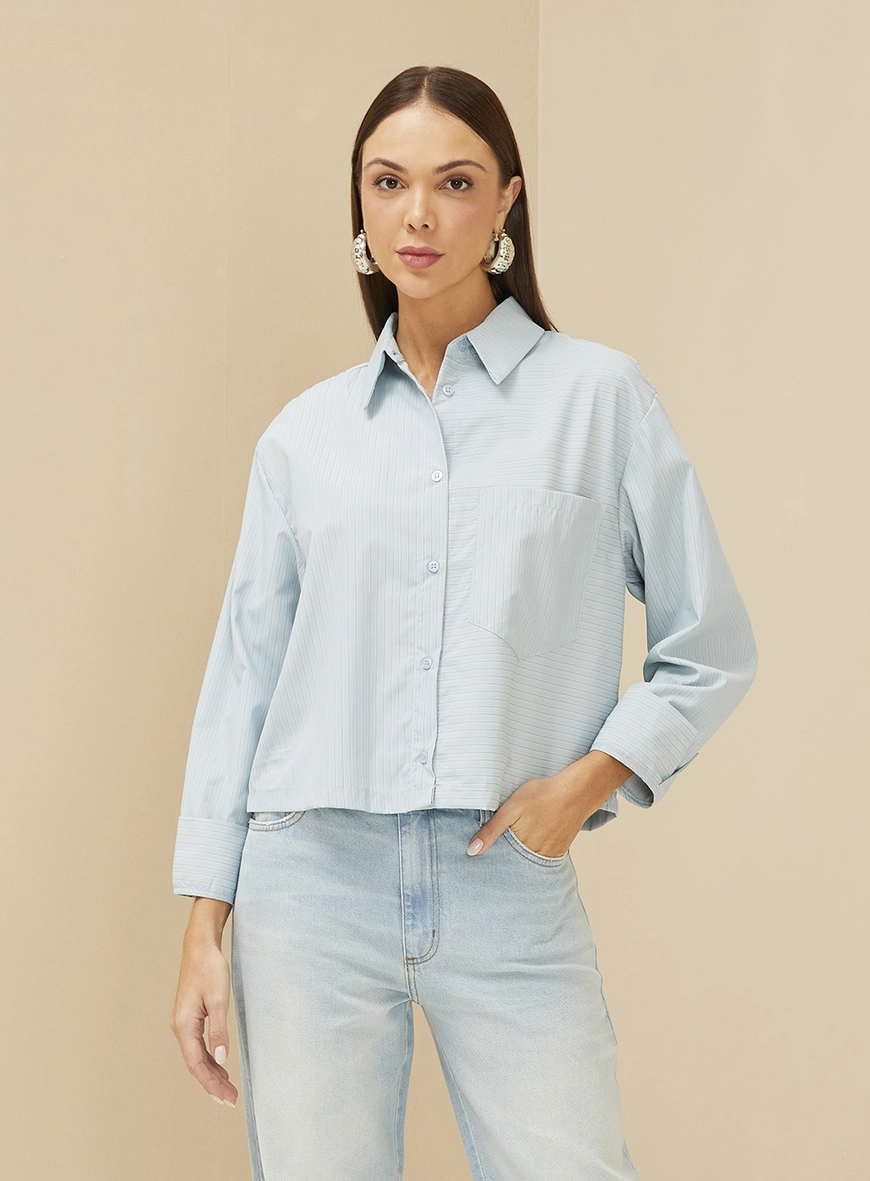 Camisa Listrada Manga Longa Gola Dupla Estampados 6