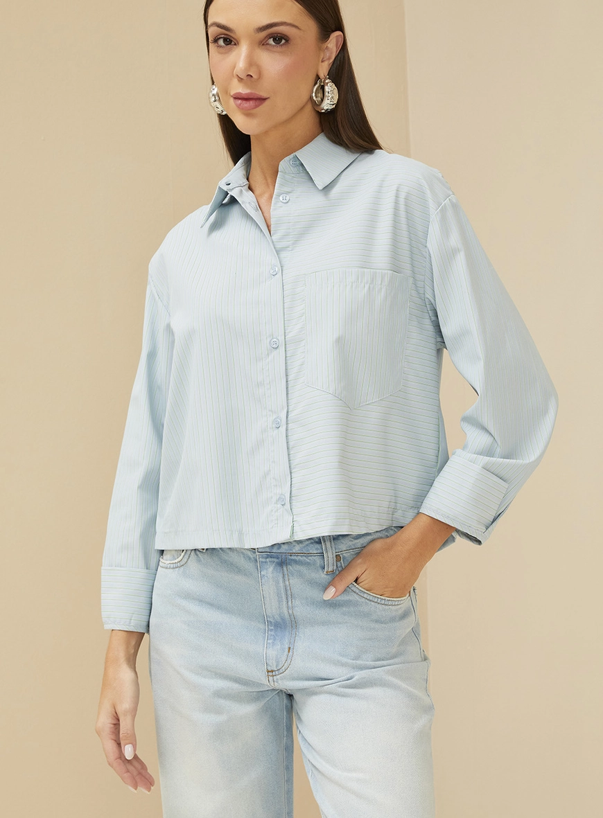 Camisa Listrada Manga Longa Gola Dupla Estampados 9