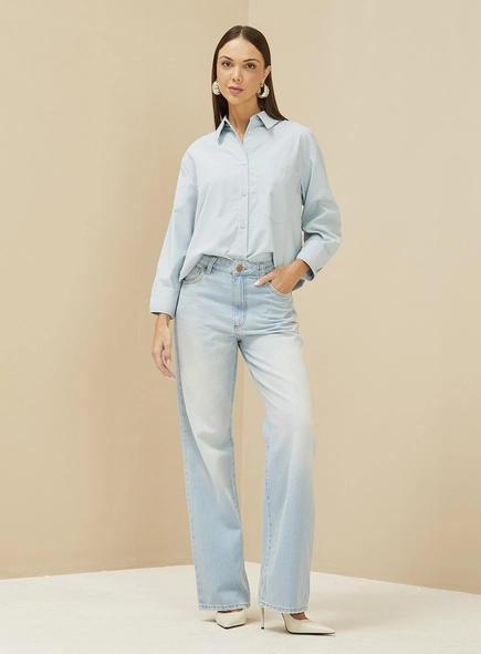 Camisa Listrada Manga Longa Gola Dupla