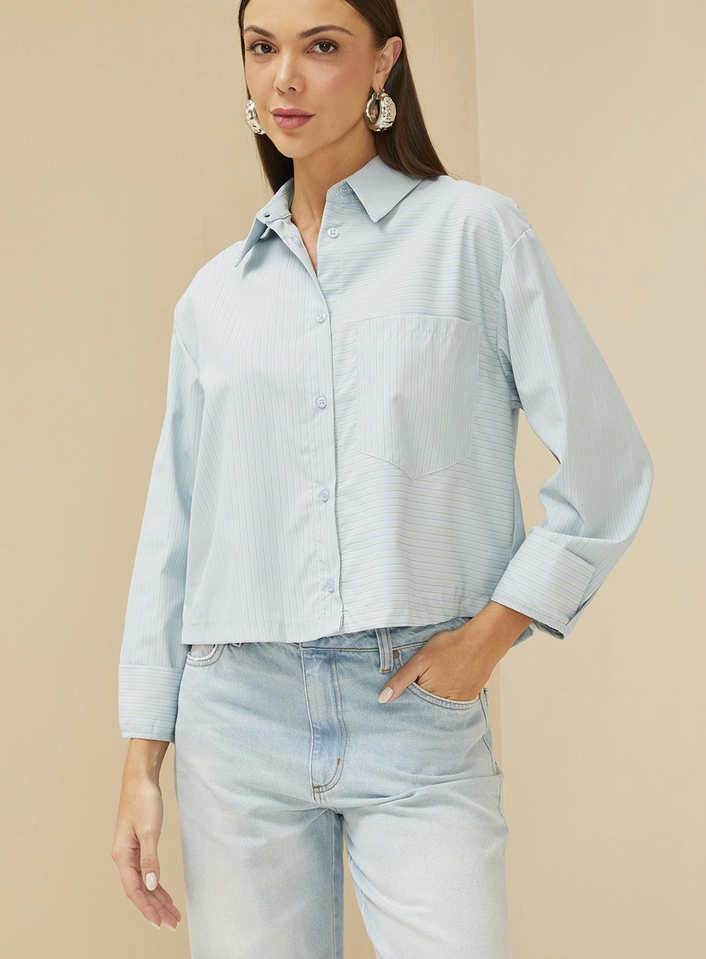 Camisa Listrada Manga Longa Gola Dupla Estampados 8