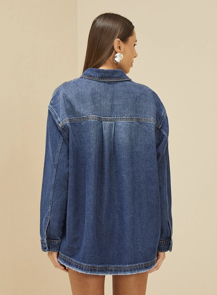 Jaqueta Feminina Jeans Com Aplicação