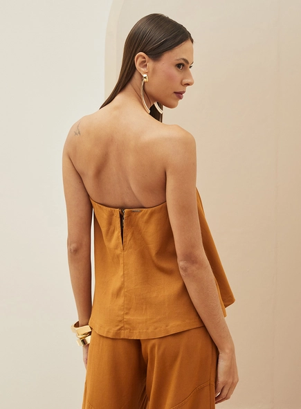 Blusa Solta Sem Mangas Em Linho