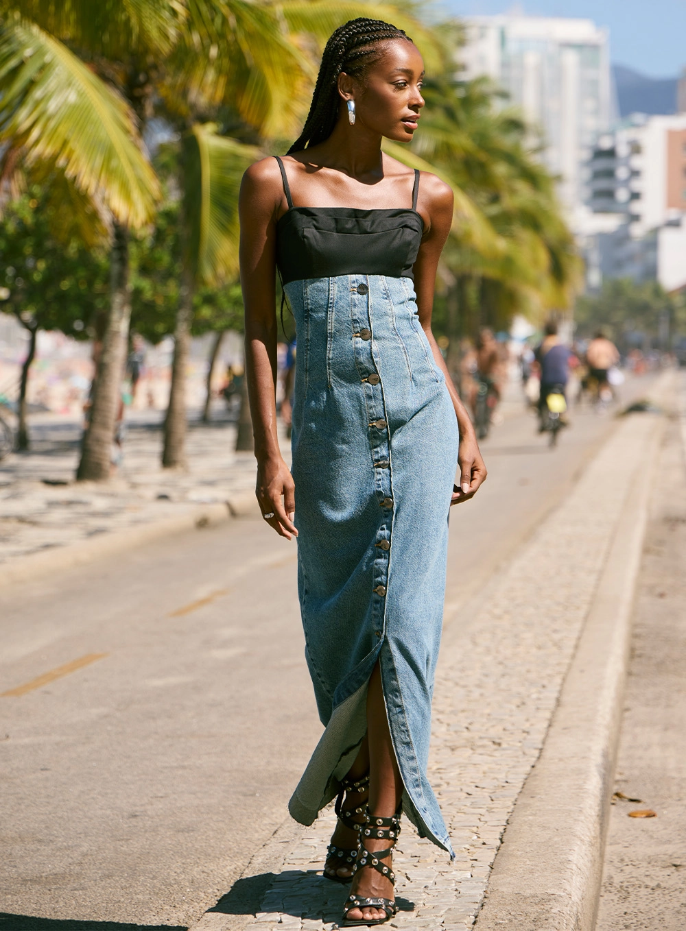 Vestido Jeans Longo Barra À Fio Índigo 1