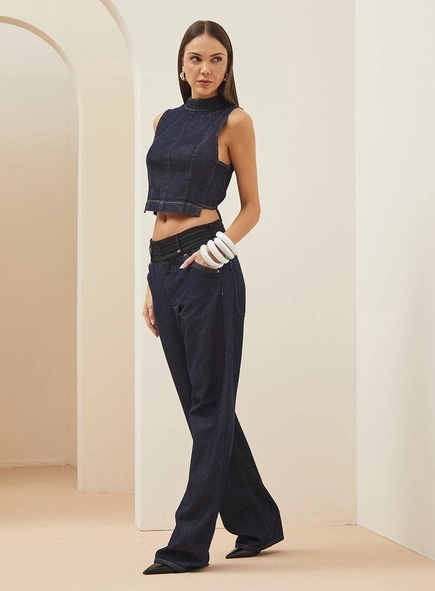 Top Jeans Gola Alta