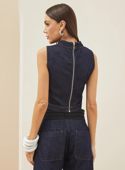 Top Jeans Gola Alta