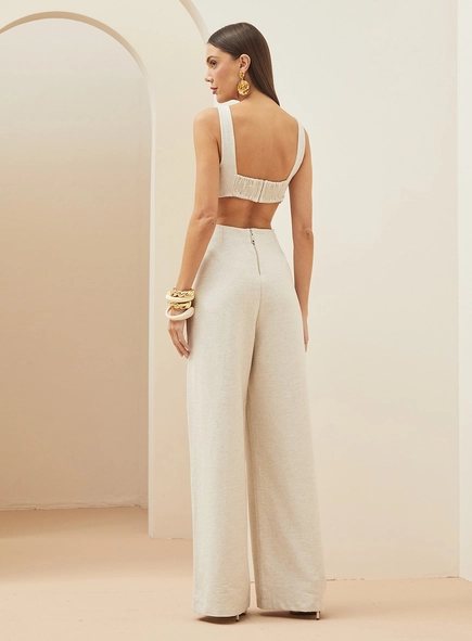 Macacão Alfaiataria Com Recortes Acinturados