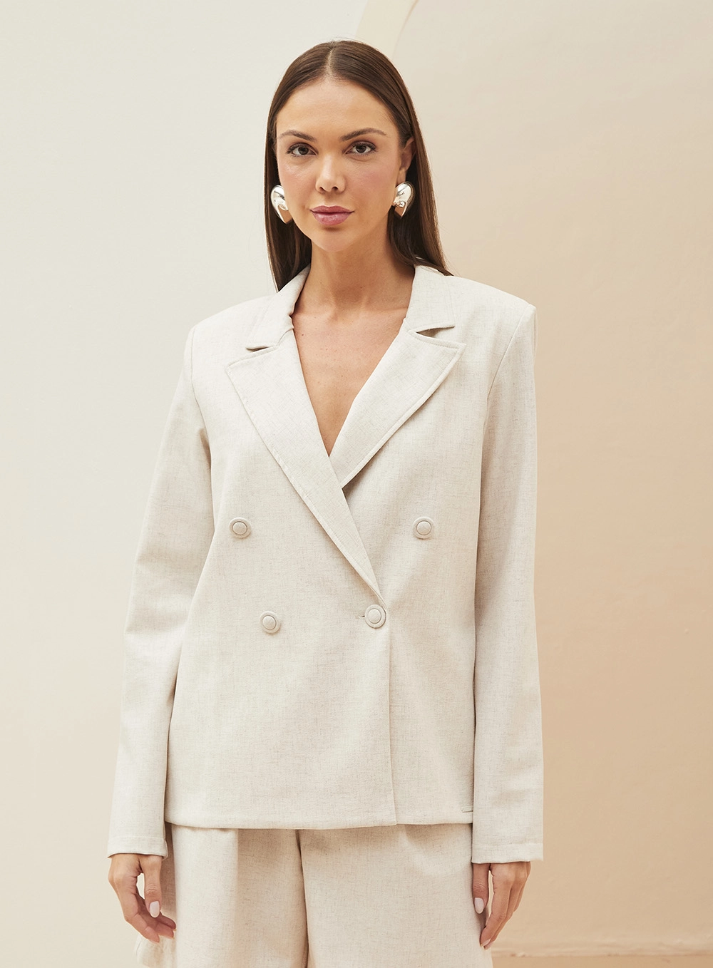 Blazer Alfaiataria Over Bege 3