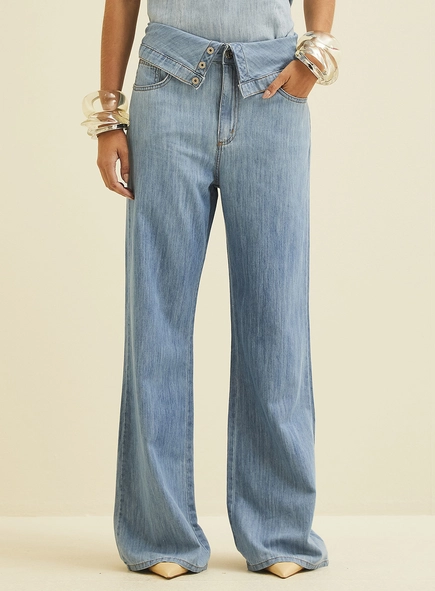 Calça Jeans New Cós Com Dobra