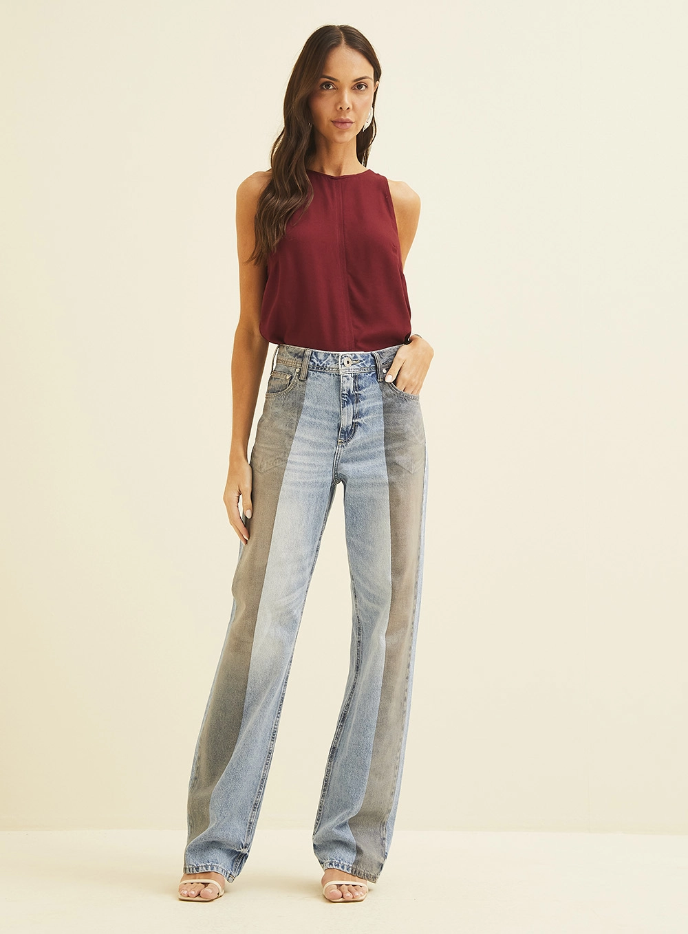 Calça Jeans Feminina Raquel Wide Leg Índigo 1