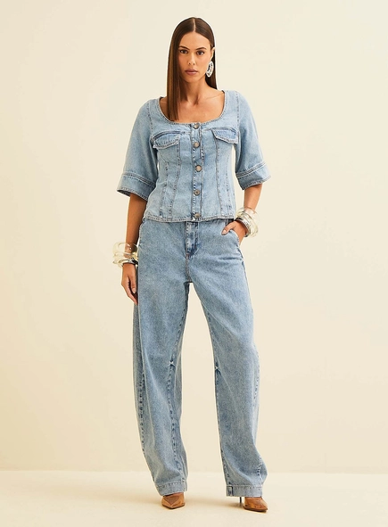 Calça Jeans Feminina Barril