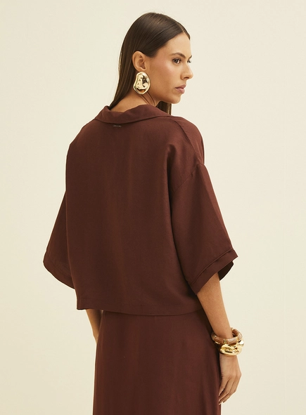 Blusa Solta Em Linho