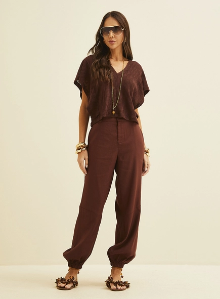 Blusa Em Tricô Solta Gola V