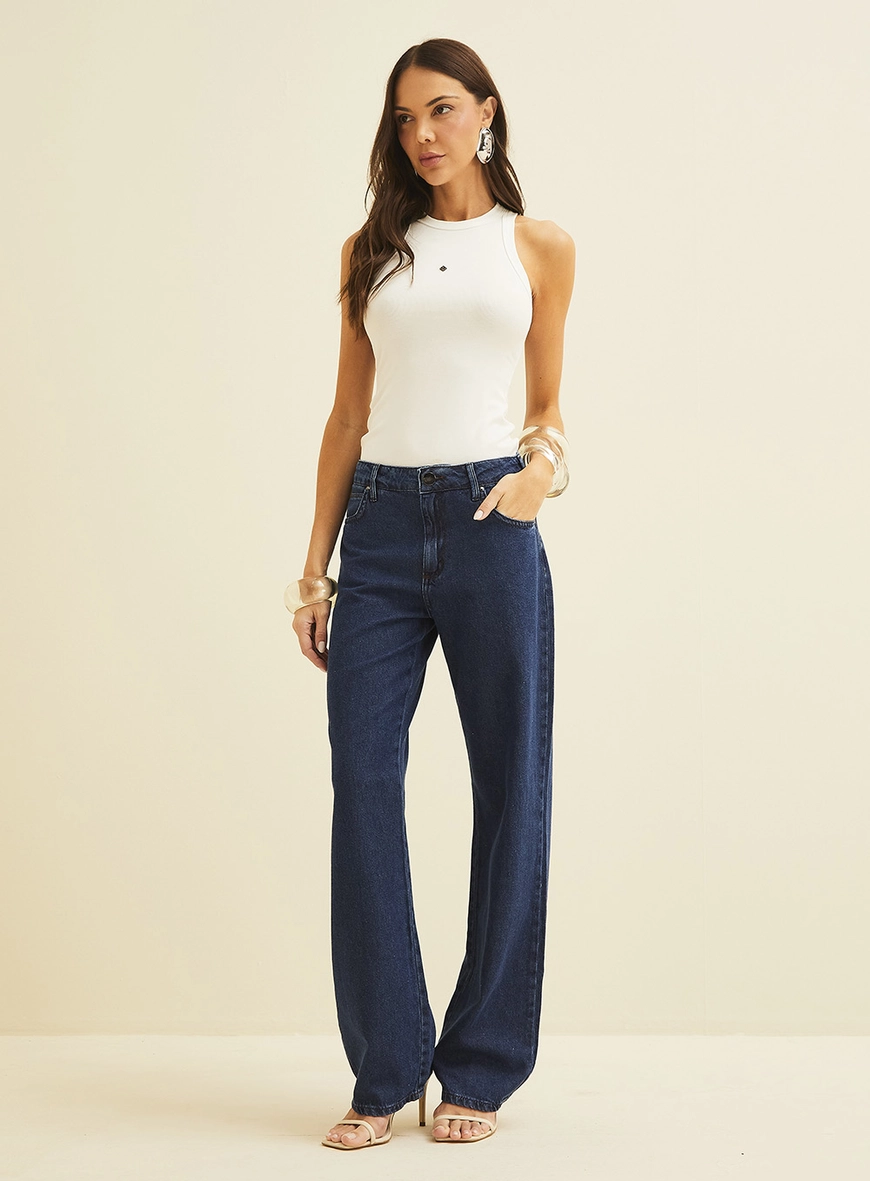 Regata Feminina Canelada Com Detalhe Em Logo Off Shell 1