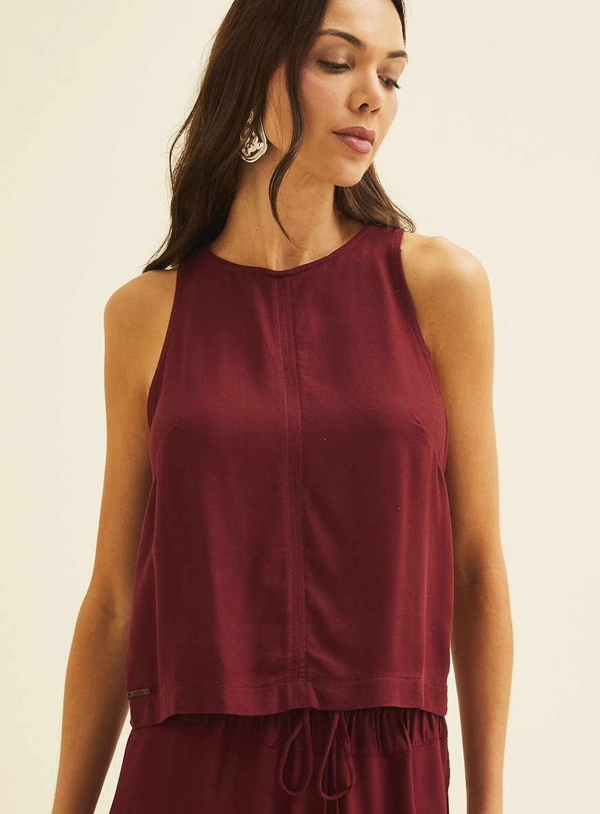 Regata Feminina Reta Bordô 3