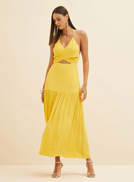 Vestido Amplo Com Transpasse