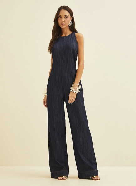 Macacão Jeans Feminino Justo