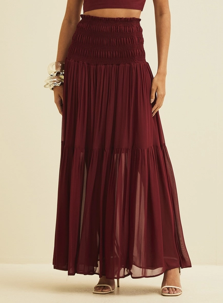 Saia Longa Ampla Com Lastex