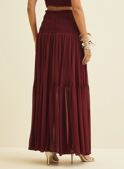 Saia Longa Ampla Com Lastex