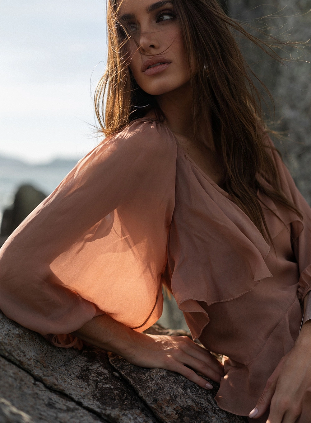 Vestido Amplo Em Camadas Marrom 3