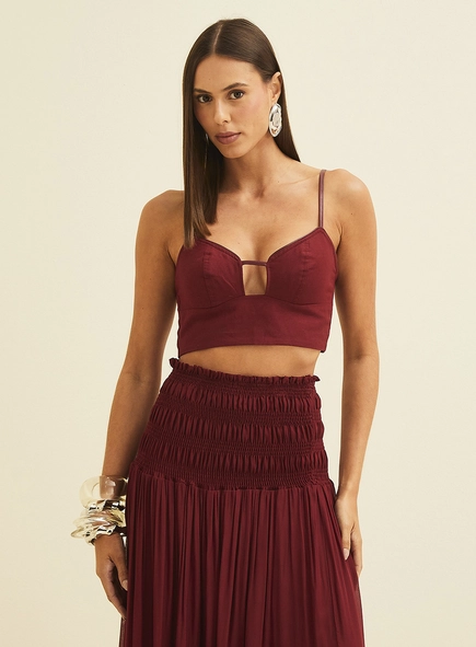 Top Ajustado Com Detalhe Em Lastex