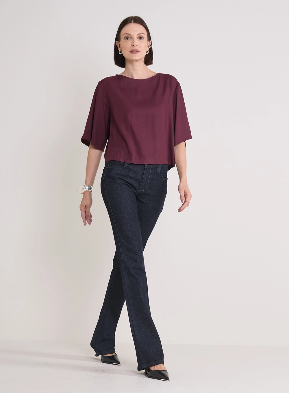 Calça Jeans Feminina Marisa Boot Cut Índigo 1