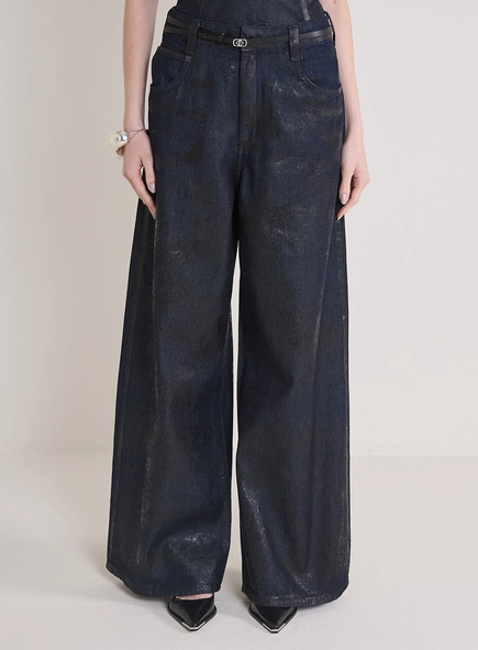 Calça Jeans Feminina Baggy Com Cinto