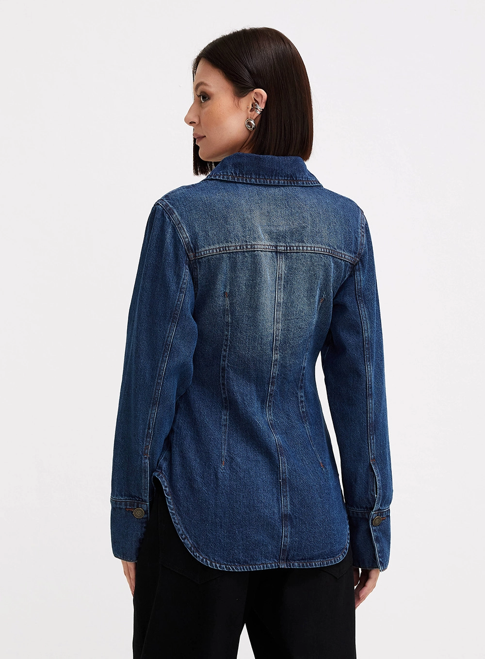 Camisa Jeans Feminina Acinturada Índigo 2