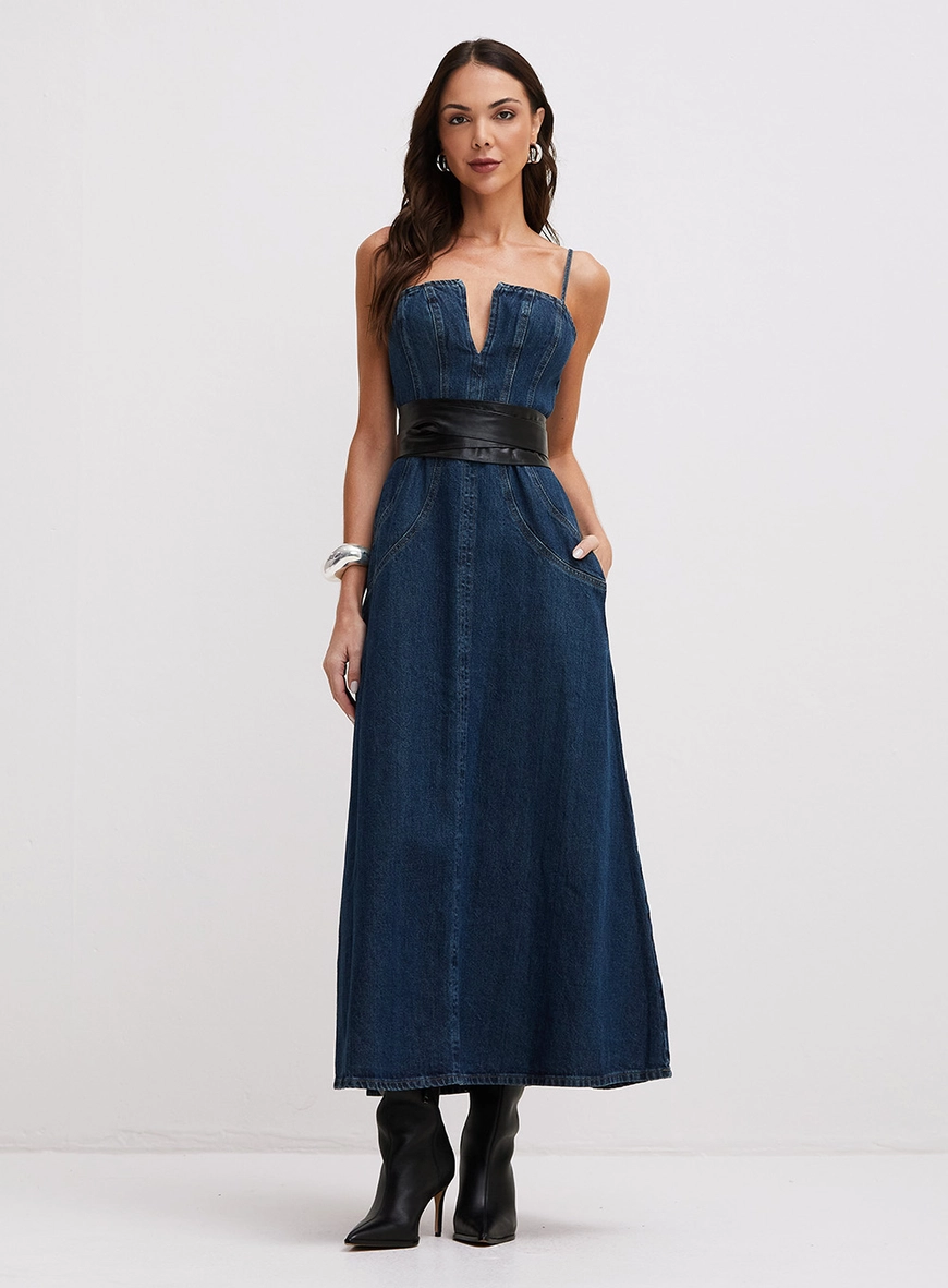 Vestido Jeans Longo Índigo 1