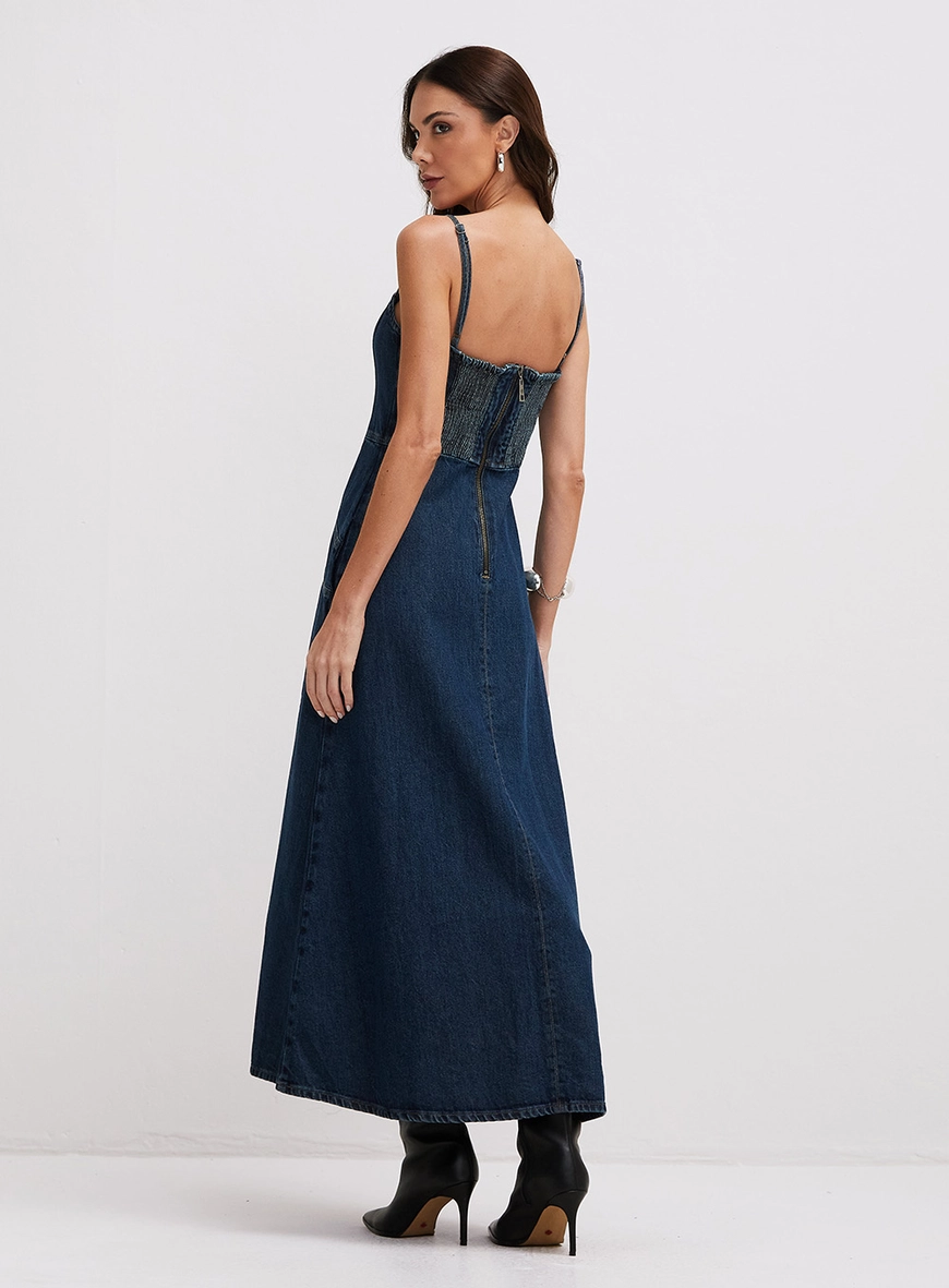 Vestido Jeans Longo Índigo 2