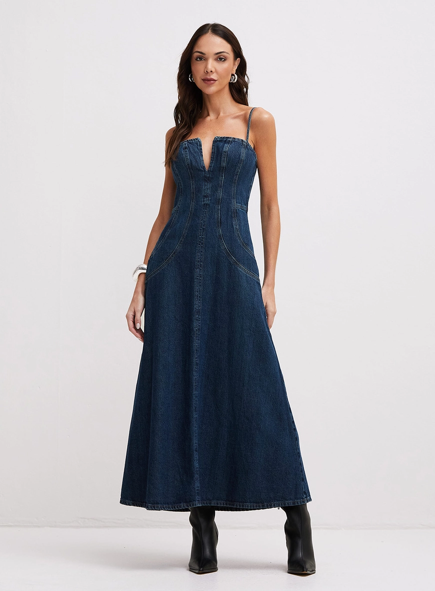 Vestido Jeans Longo Índigo 4