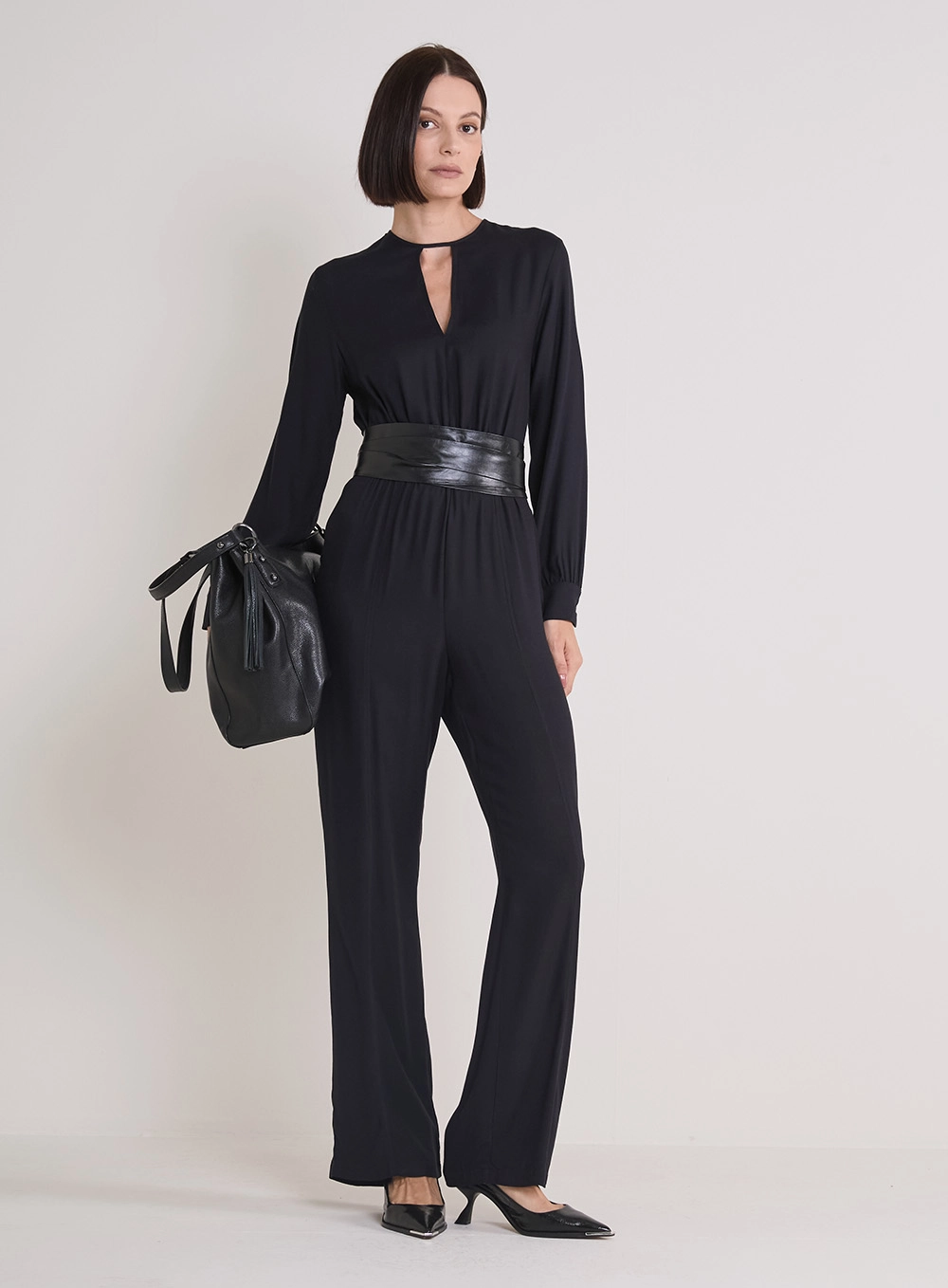 Macacão Alongado Cós Com Elástico Preto 1