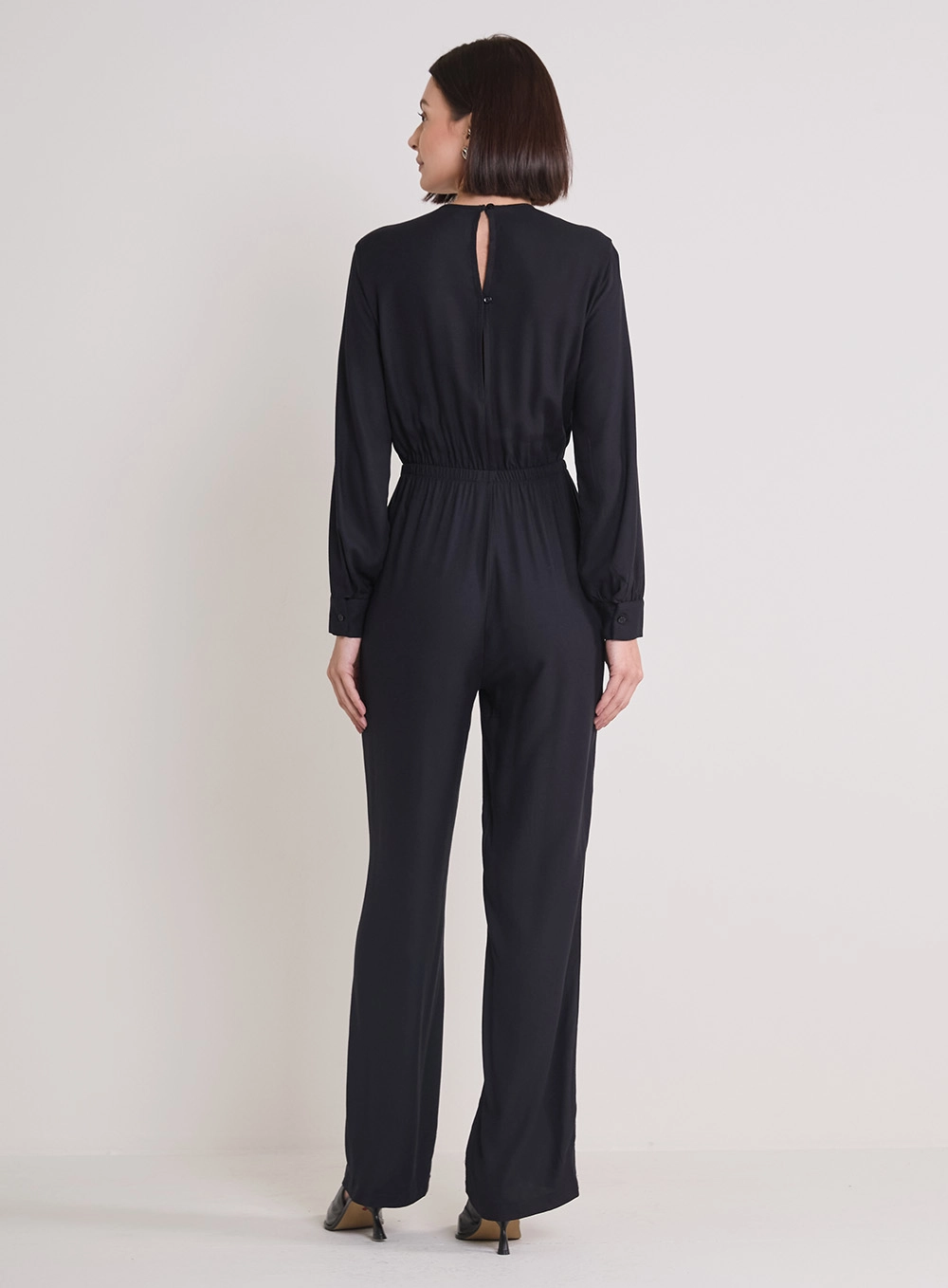 Macacão Alongado Cós Com Elástico Preto 2