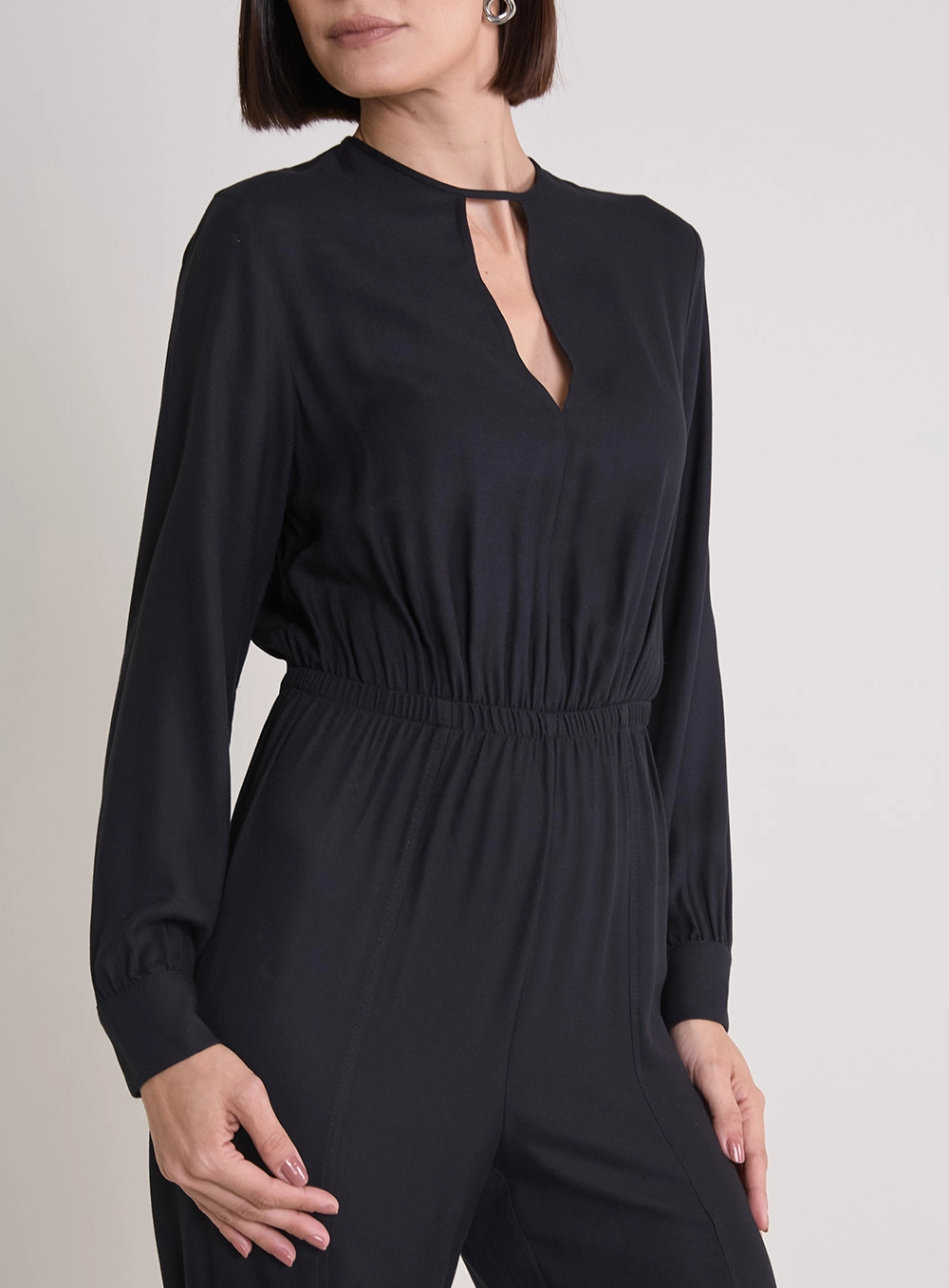 Macacão Alongado Cós Com Elástico Preto 3