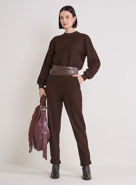 Calça Feminina Canelada Barra Italiana