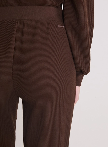 Calça Feminina Canelada Barra Italiana